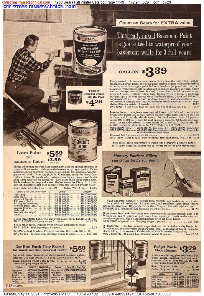 1963 Sears Fall Winter Catalog, Page 1149