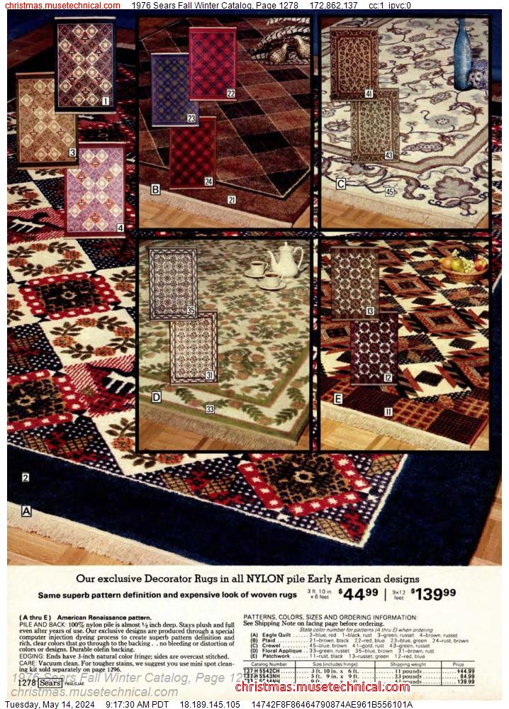 1976 Sears Fall Winter Catalog, Page 1278