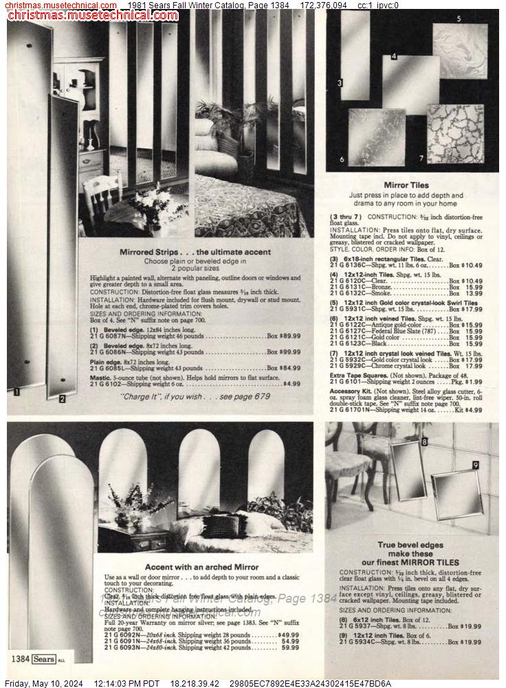 1981 Sears Fall Winter Catalog, Page 1384