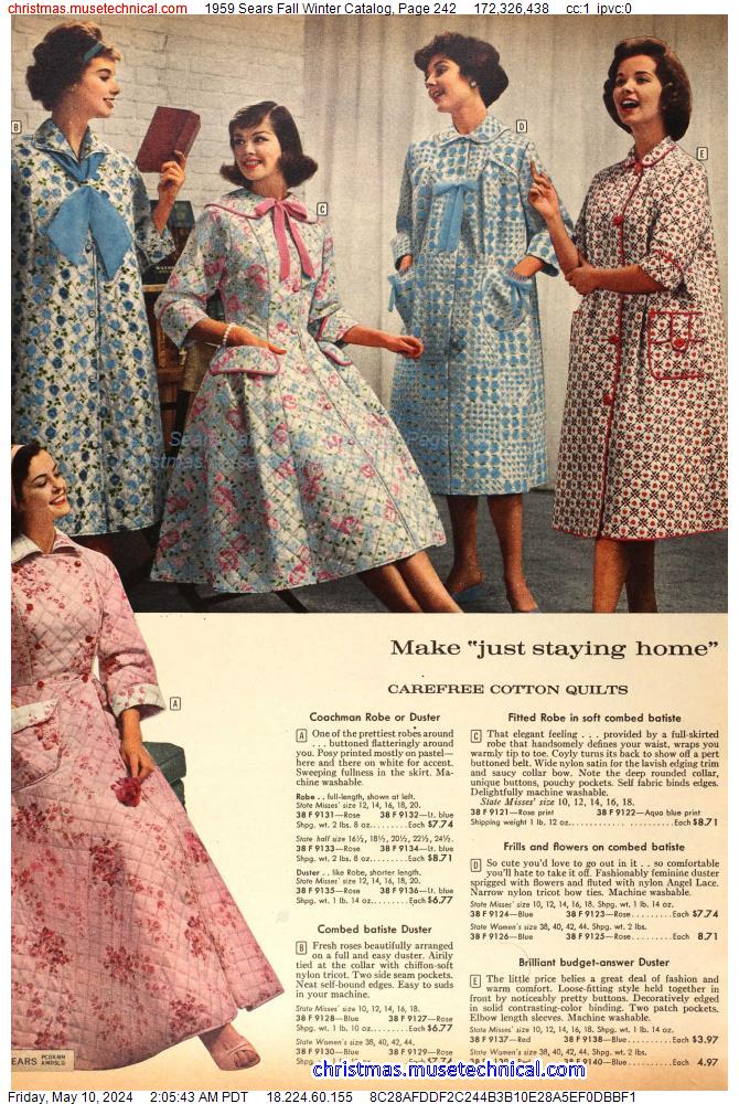 1959 Sears Fall Winter Catalog, Page 242