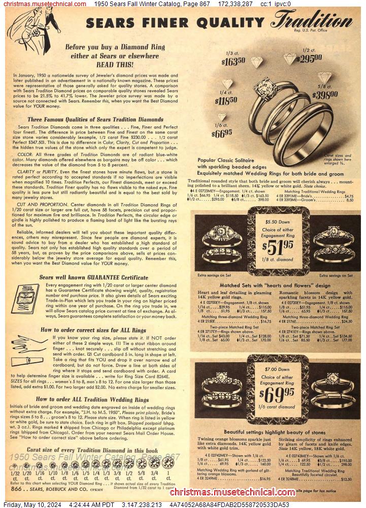 1950 Sears Fall Winter Catalog, Page 867