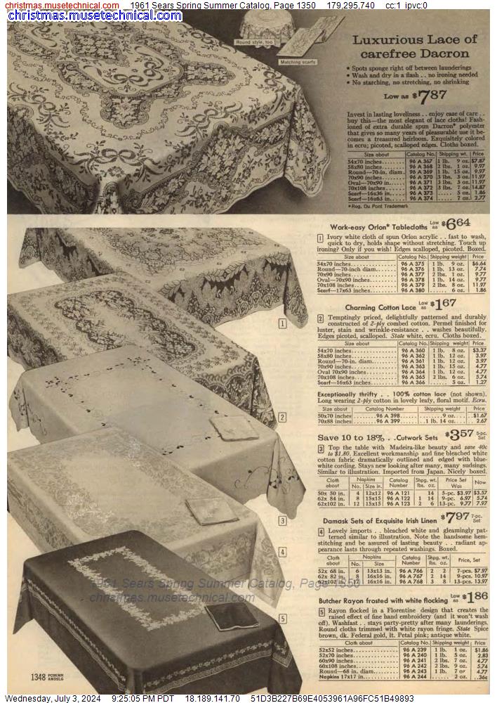 1961 Sears Spring Summer Catalog, Page 1350