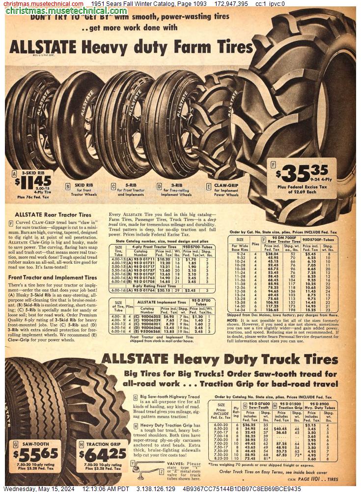 1951 Sears Fall Winter Catalog, Page 1093