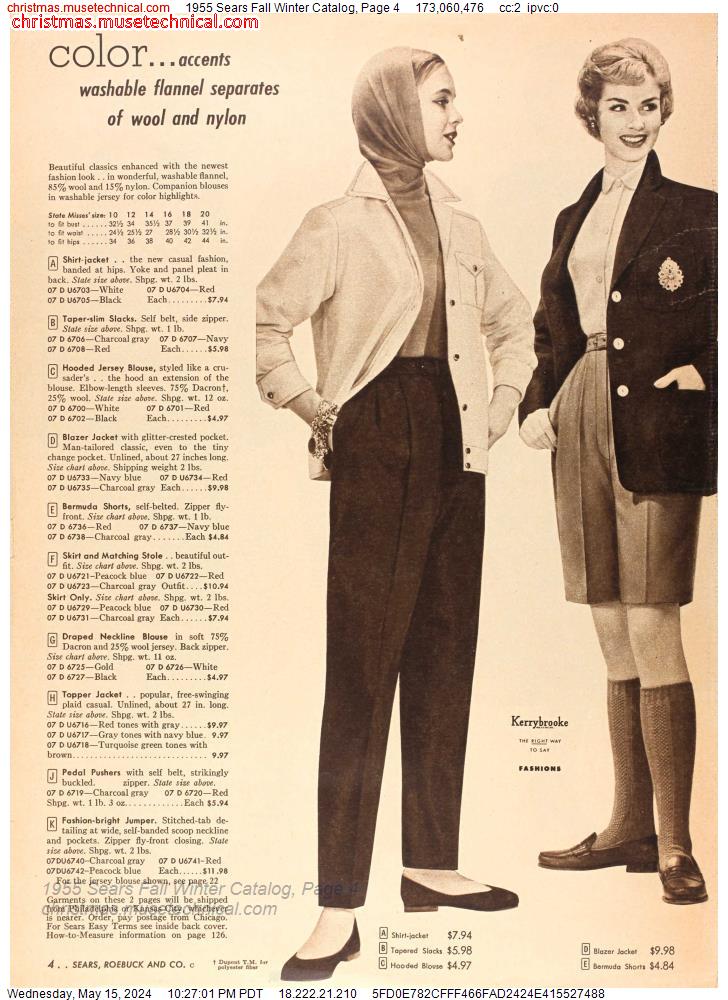 1955 Sears Fall Winter Catalog, Page 4