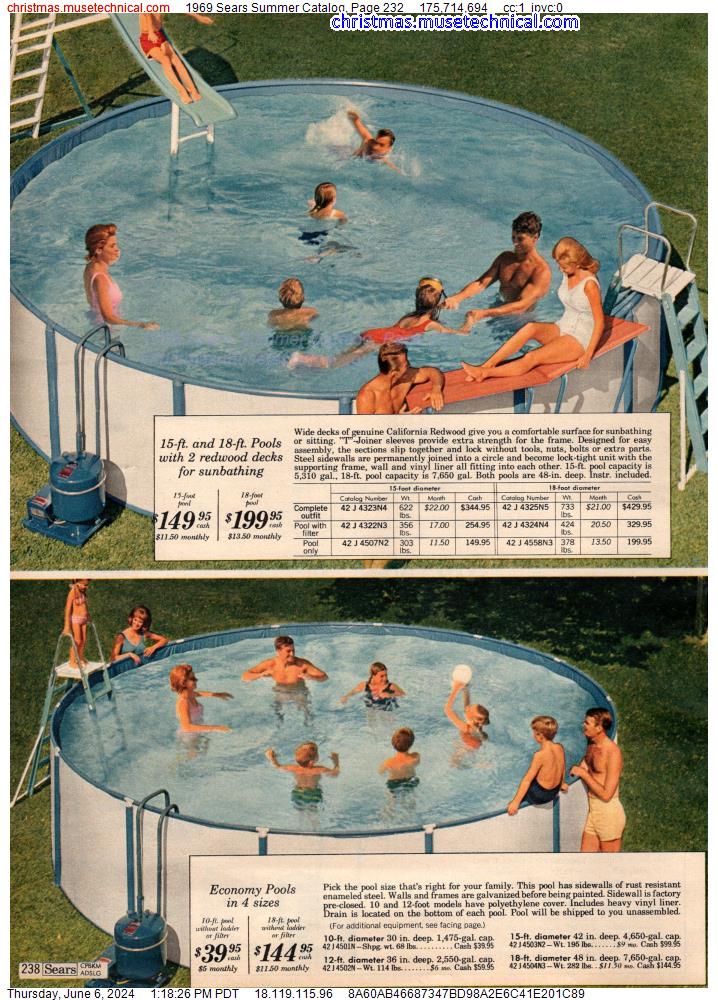 1969 Sears Summer Catalog, Page 232