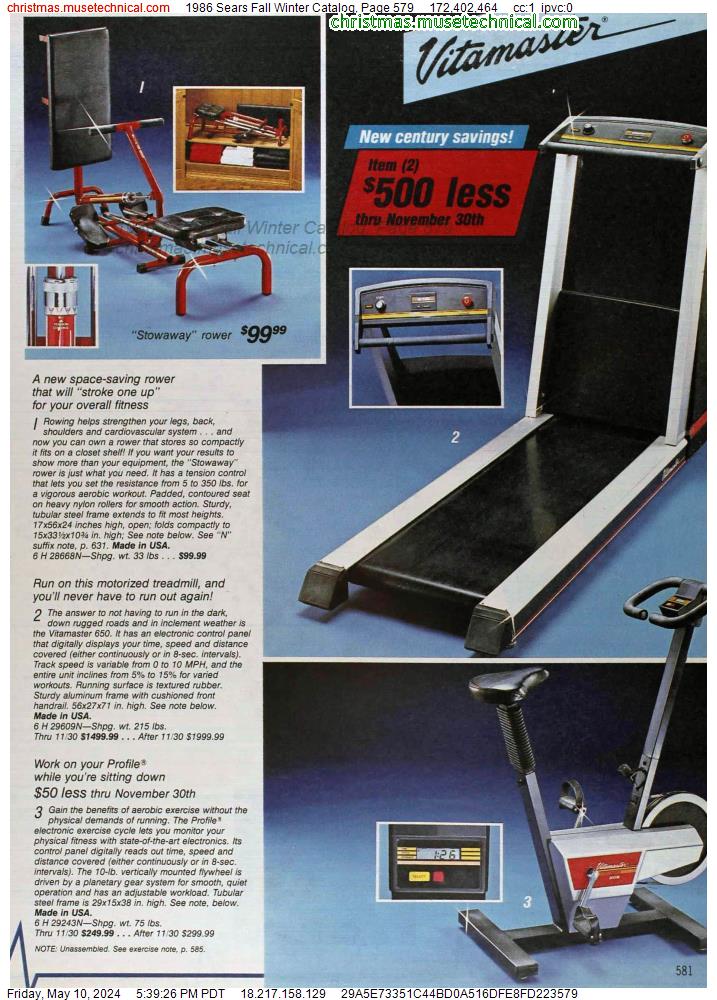 1986 Sears Fall Winter Catalog, Page 579