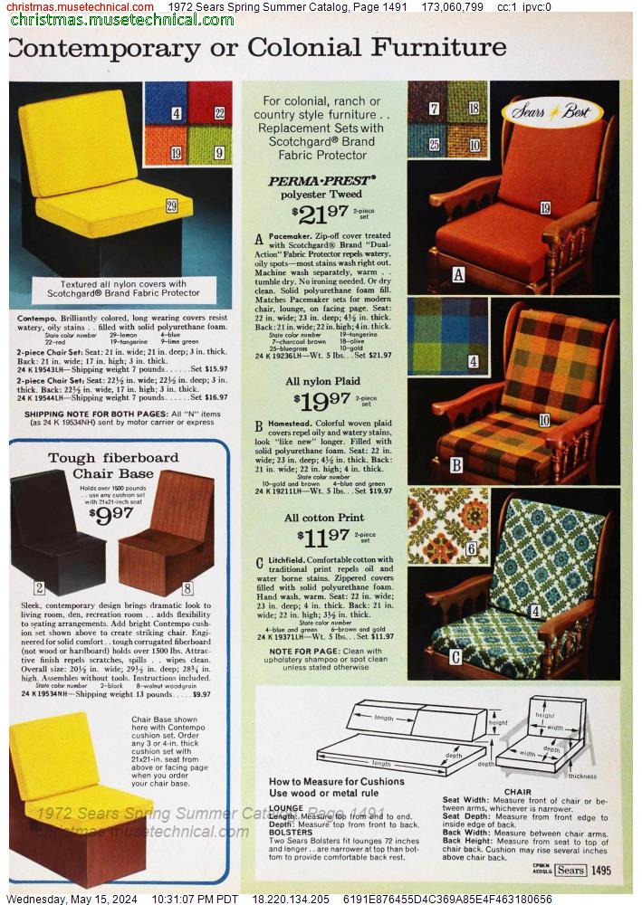 1972 Sears Spring Summer Catalog, Page 1491
