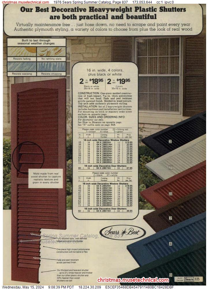 1976 Sears Spring Summer Catalog, Page 837