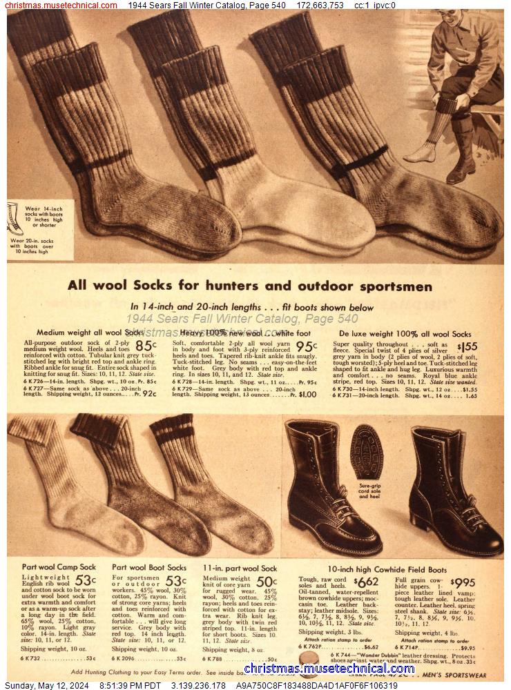 1944 Sears Fall Winter Catalog, Page 540