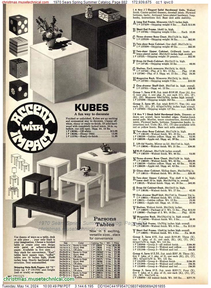 1970 Sears Spring Summer Catalog, Page 882
