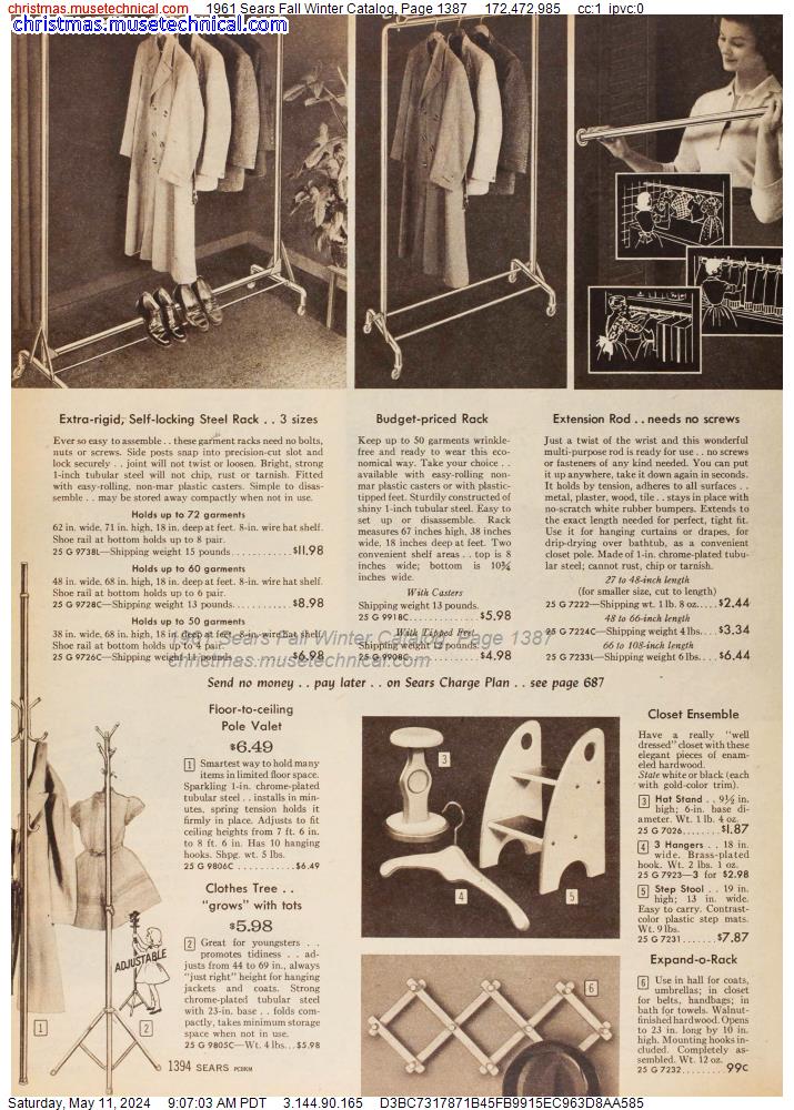 1961 Sears Fall Winter Catalog, Page 1387