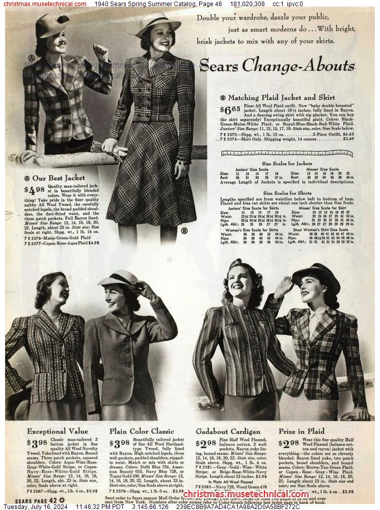 1940 Sears Spring Summer Catalog, Page 46