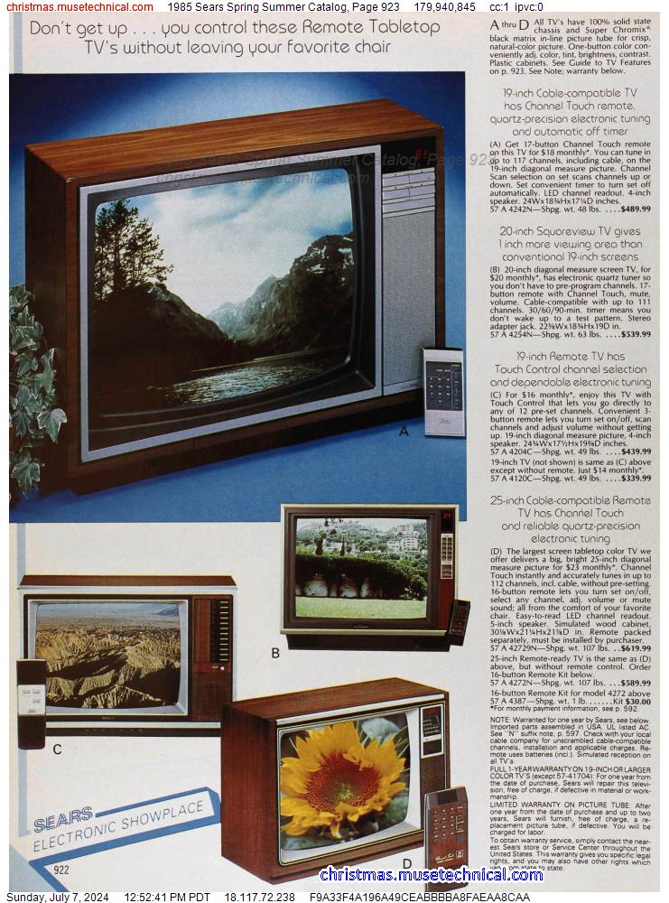 1985 Sears Spring Summer Catalog, Page 923
