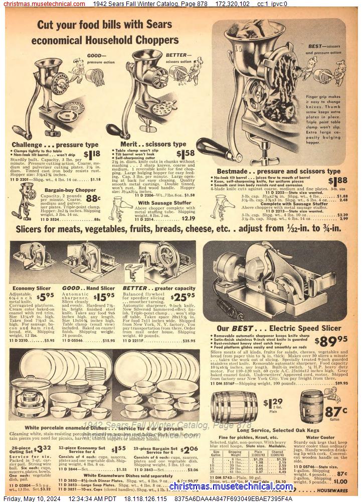 1942 Sears Fall Winter Catalog, Page 878