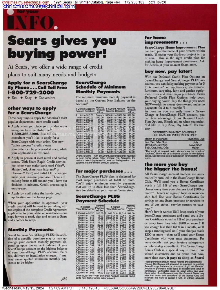 1991 Sears Fall Winter Catalog, Page 464