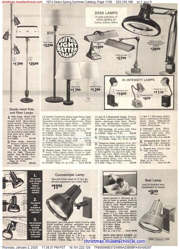 1974 Sears Spring Summer Catalog, Page 1159