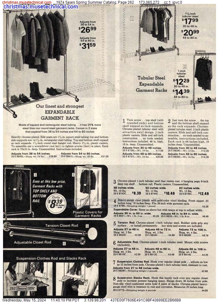 1974 Sears Spring Summer Catalog, Page 262