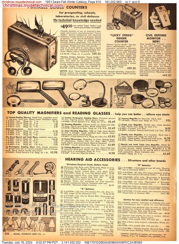 1951 Sears Fall Winter Catalog, Page 910