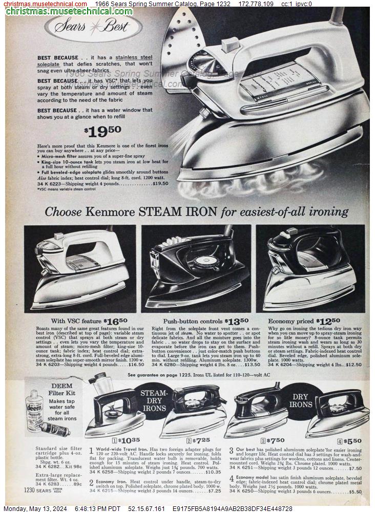 1966 Sears Spring Summer Catalog, Page 1232