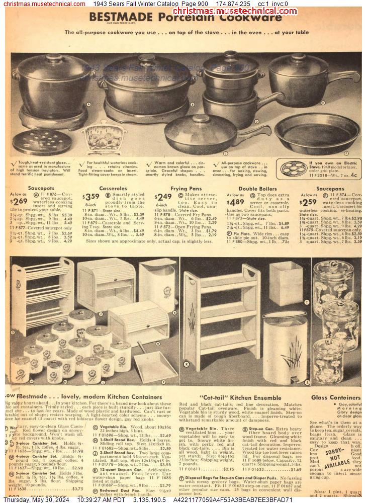 1943 Sears Fall Winter Catalog, Page 900