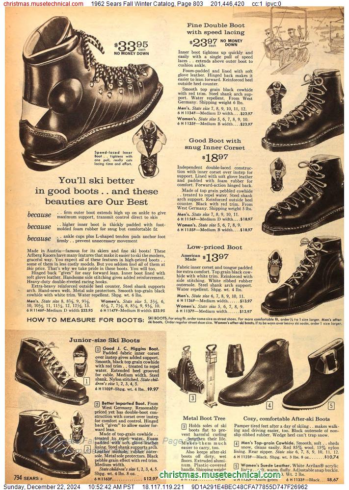 1962 Sears Fall Winter Catalog, Page 803