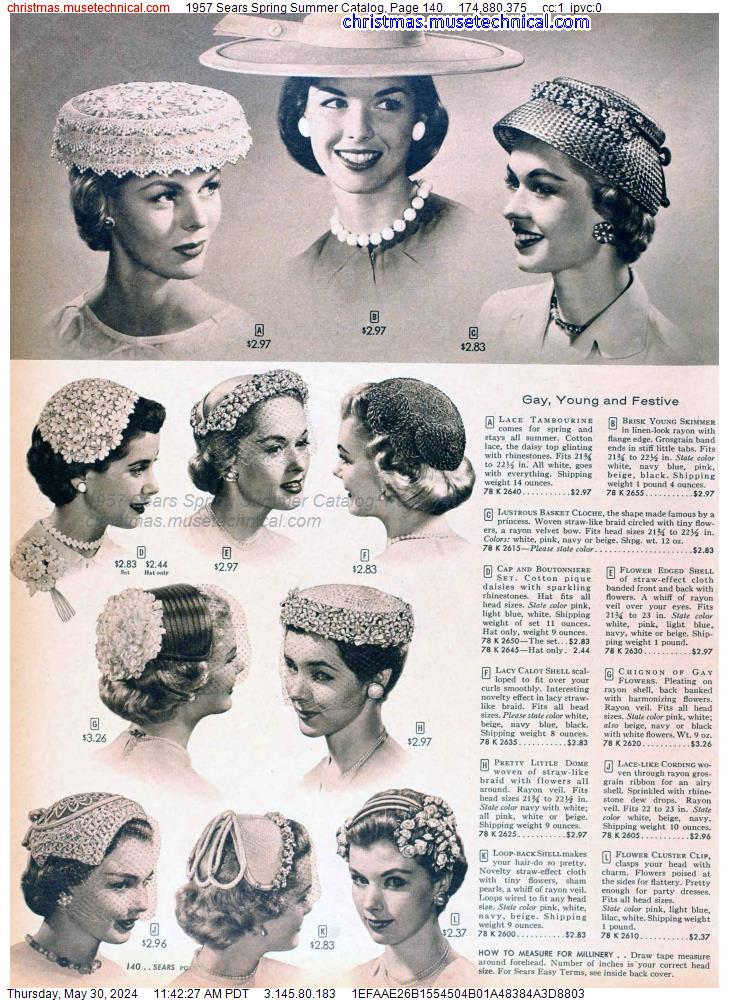 1957 Sears Spring Summer Catalog, Page 140