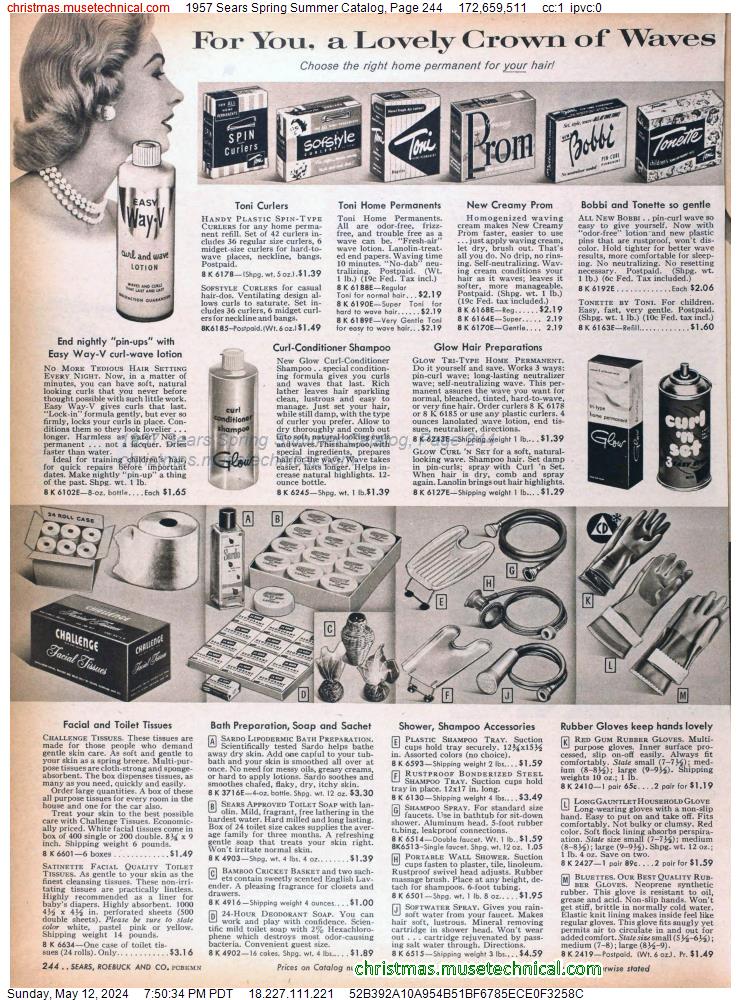 1957 Sears Spring Summer Catalog, Page 244