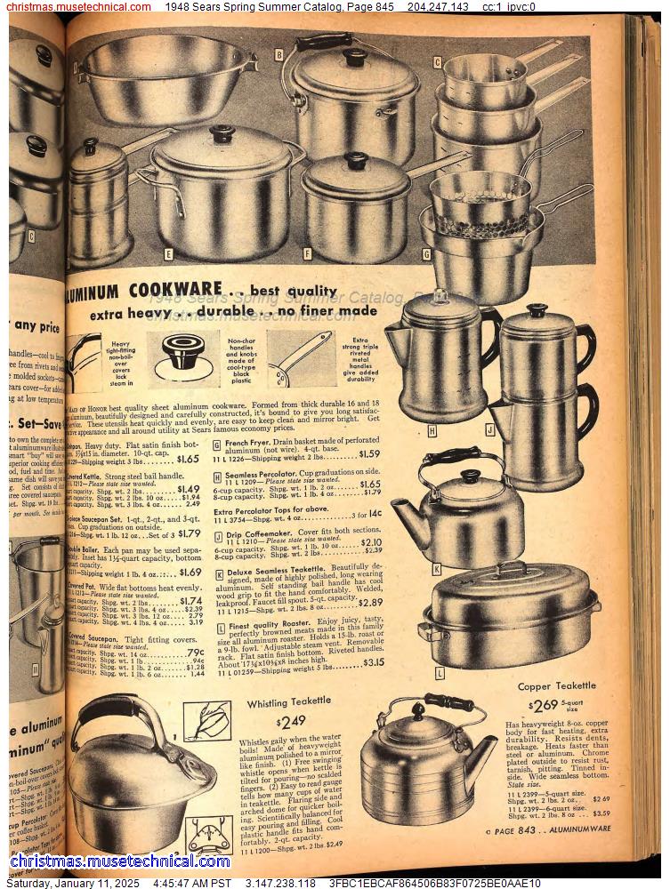 1948 Sears Spring Summer Catalog, Page 845