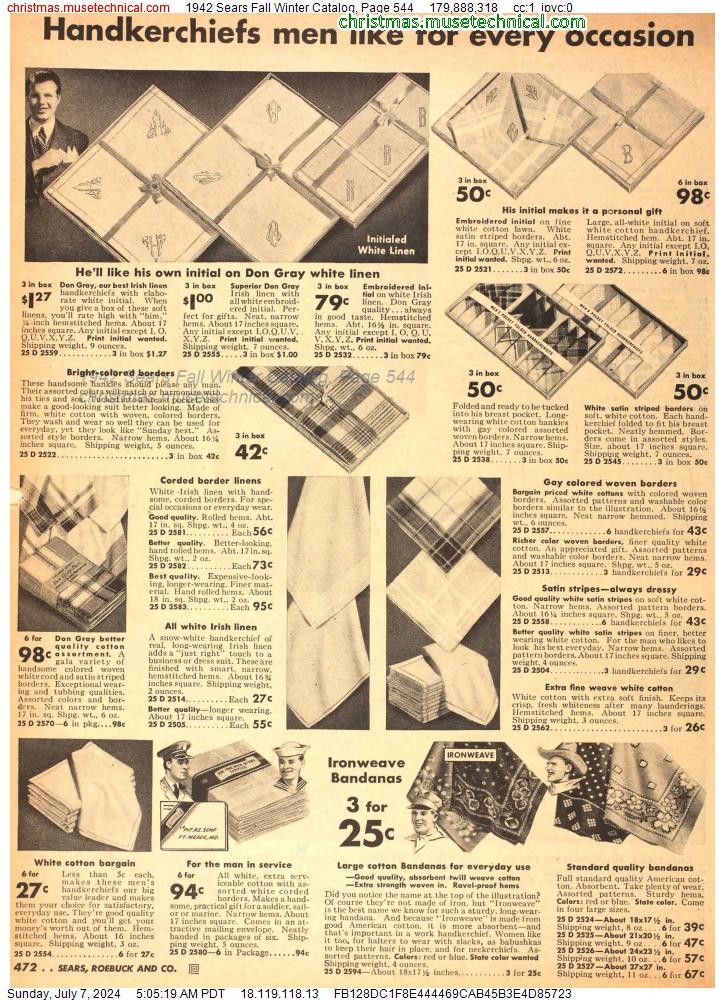 1942 Sears Fall Winter Catalog, Page 544