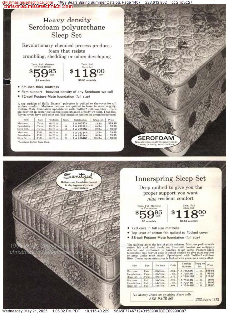 1969 Sears Spring Summer Catalog, Page 1407
