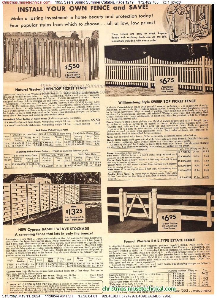 1955 Sears Spring Summer Catalog, Page 1219