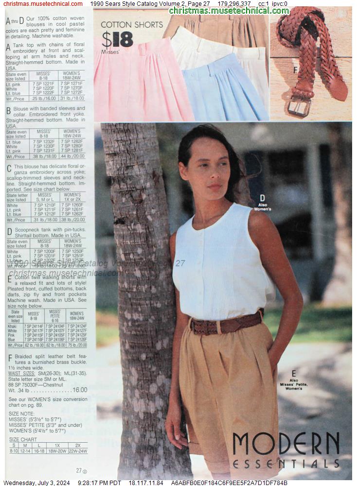 1990 Sears Style Catalog Volume 2, Page 27