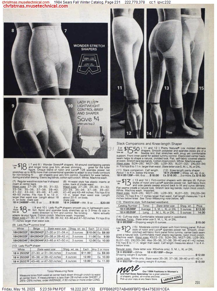 1984 Sears Fall Winter Catalog, Page 231