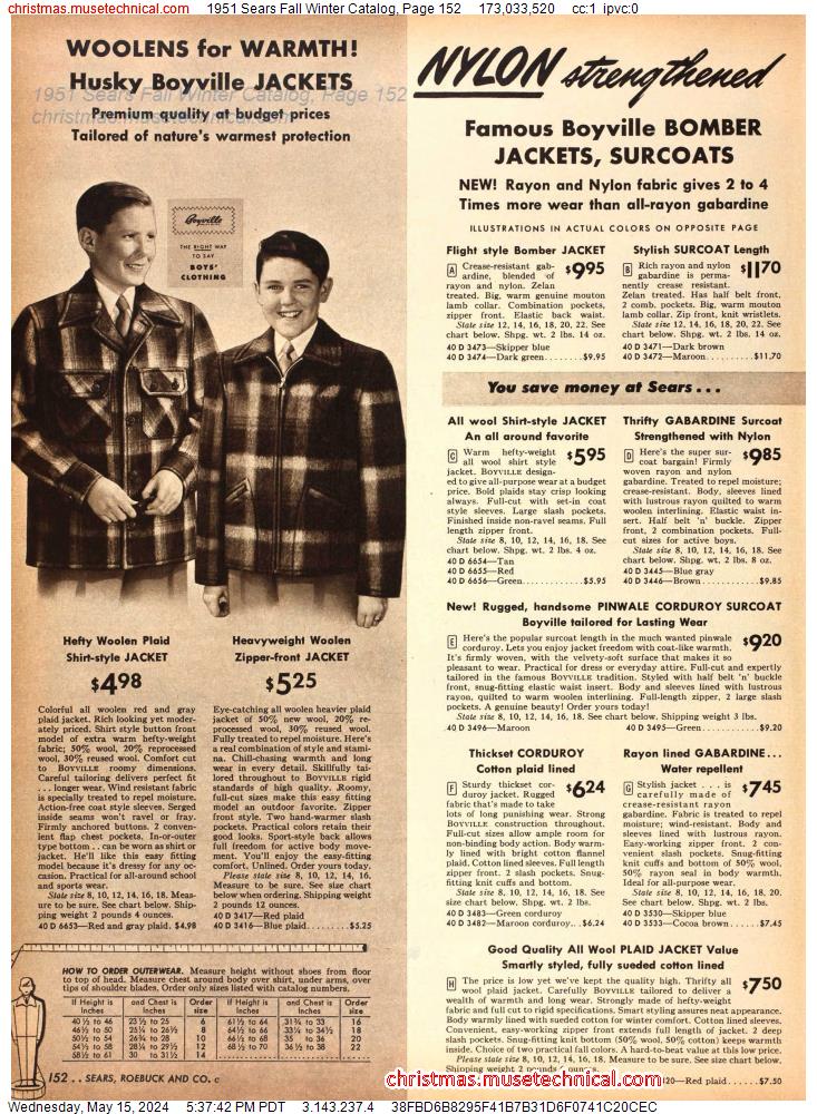 1951 Sears Fall Winter Catalog, Page 152
