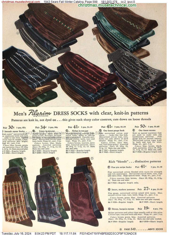 1943 Sears Fall Winter Catalog, Page 599