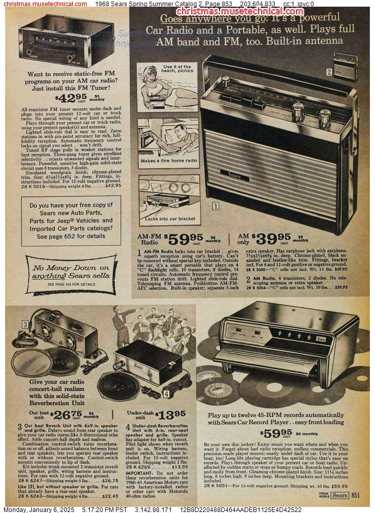 1968 Sears Spring Summer Catalog 2, Page 853