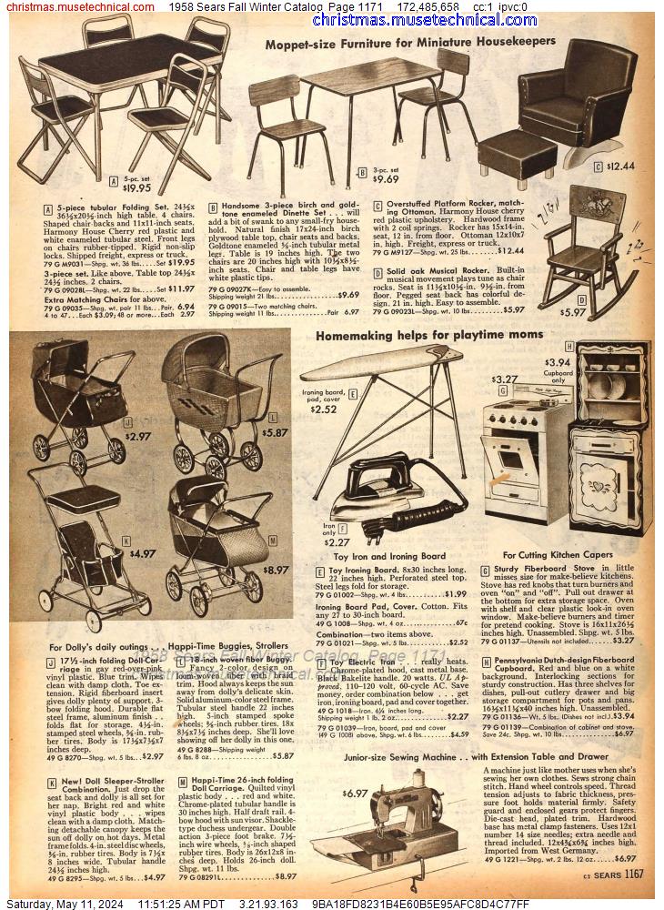 1958 Sears Fall Winter Catalog, Page 1171
