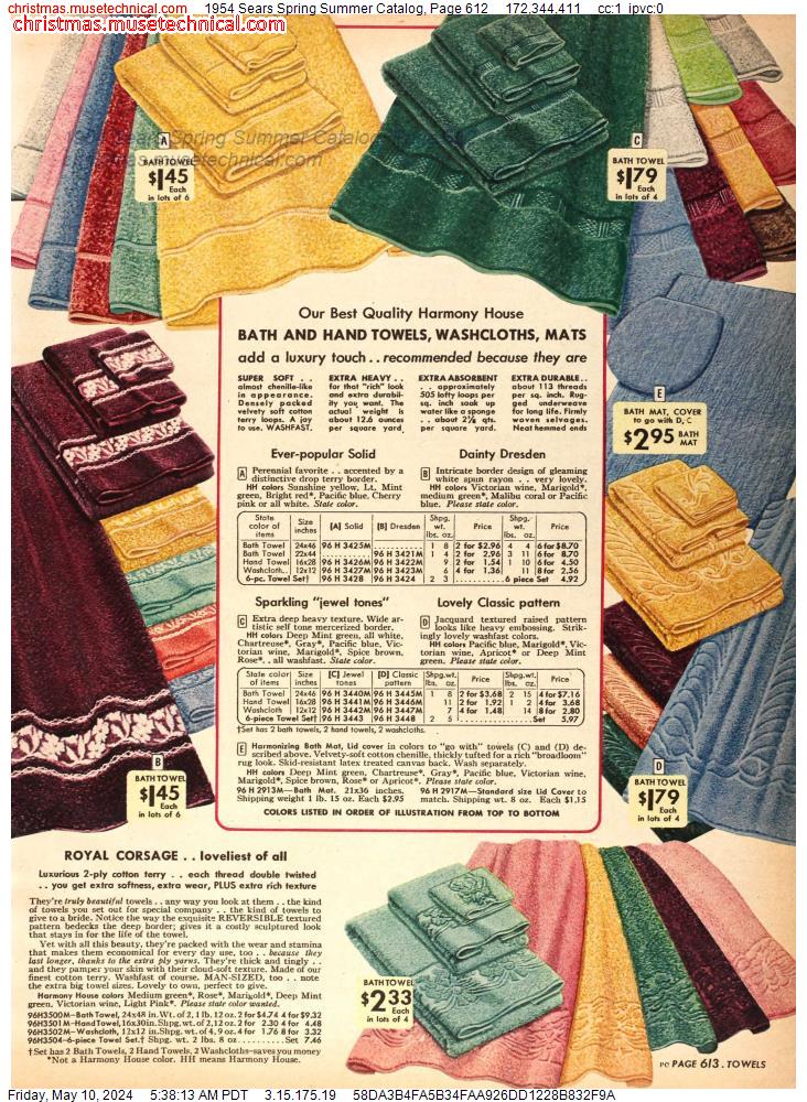 1954 Sears Spring Summer Catalog, Page 612