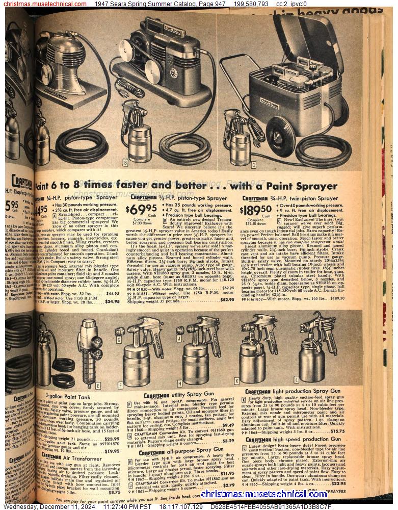 1947 Sears Spring Summer Catalog, Page 947