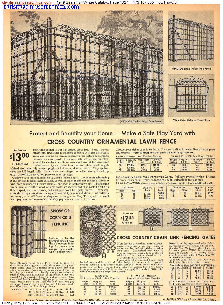 1949 Sears Fall Winter Catalog, Page 1327