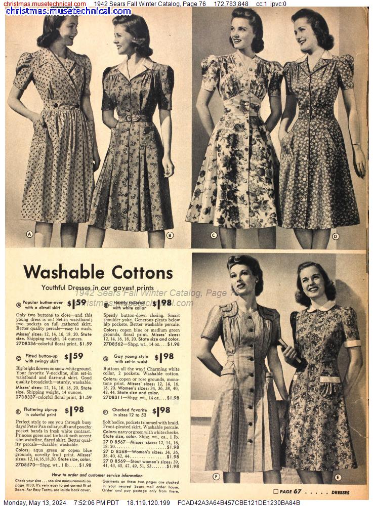 1942 Sears Fall Winter Catalog, Page 76