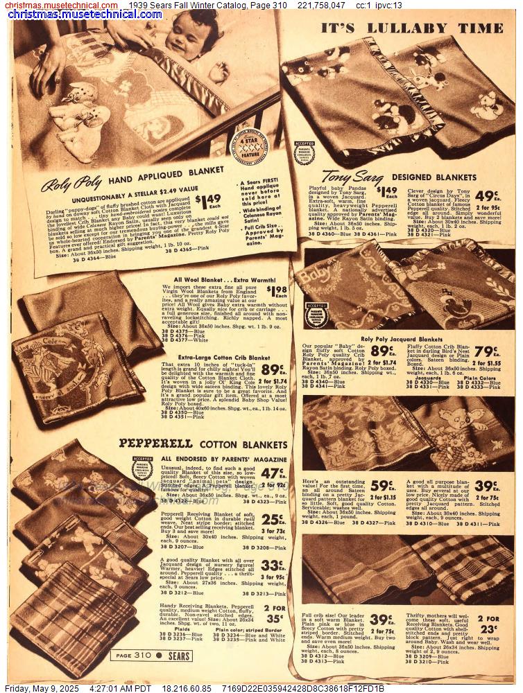 1939 Sears Fall Winter Catalog, Page 310