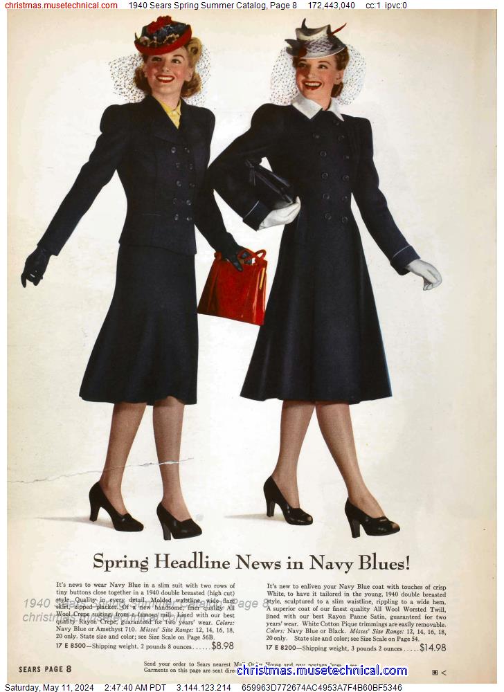 1940 Sears Spring Summer Catalog, Page 8
