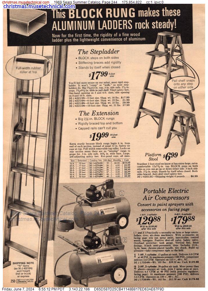 1969 Sears Summer Catalog, Page 244