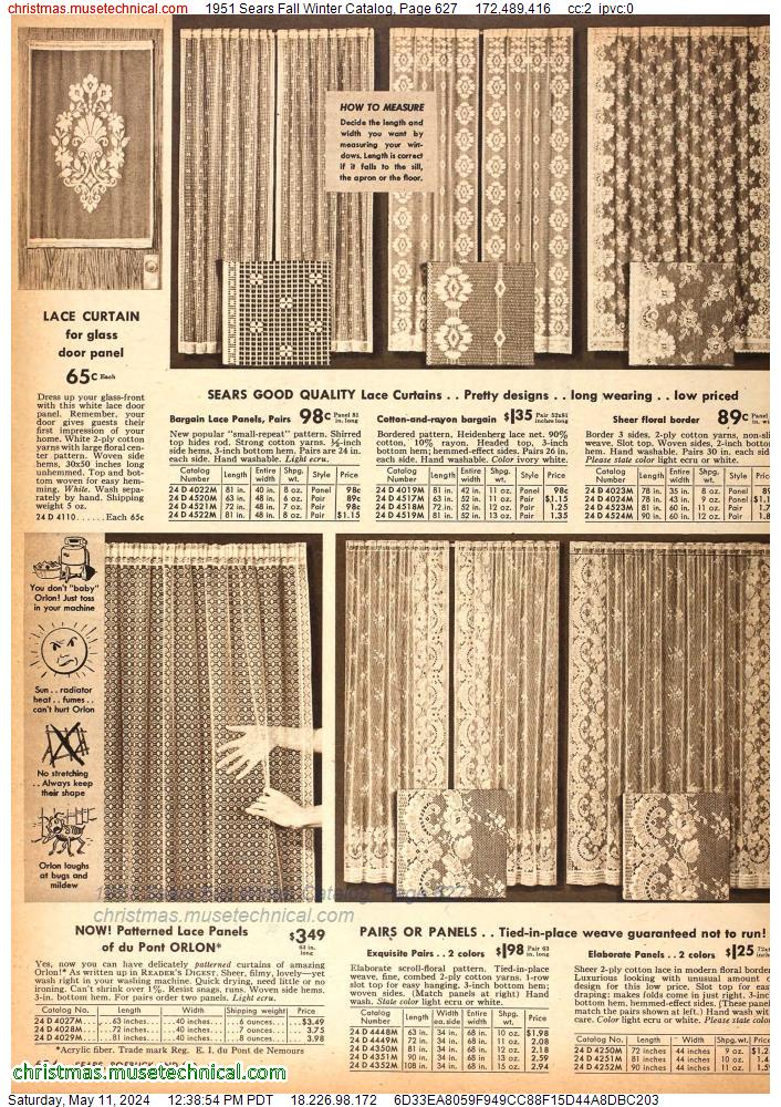 1951 Sears Fall Winter Catalog, Page 627