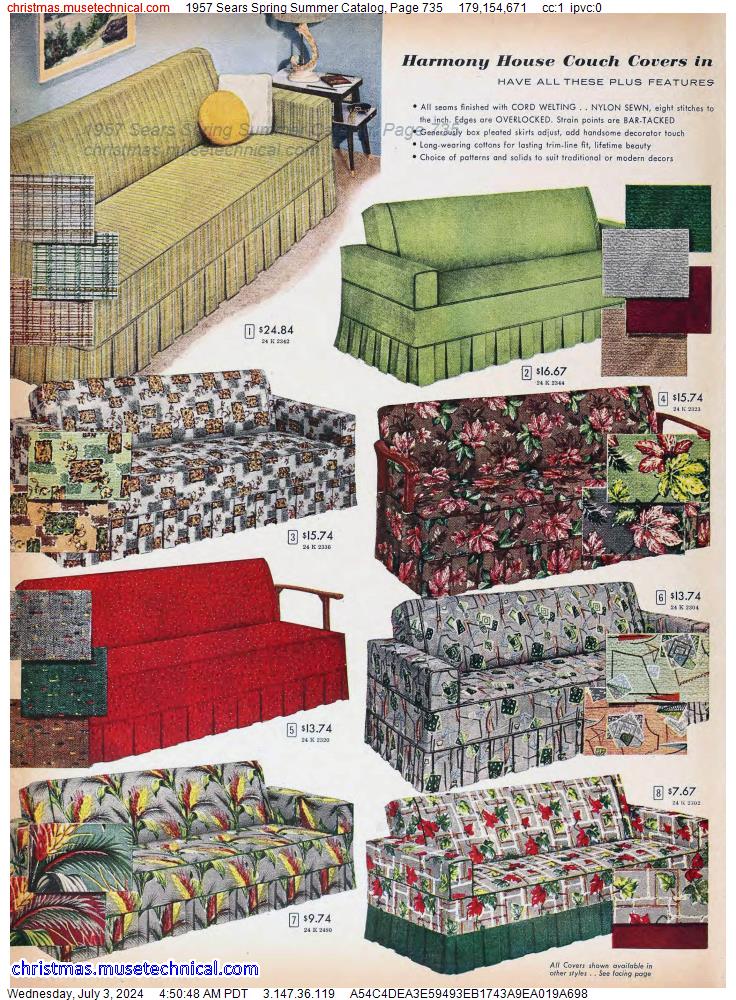 1957 Sears Spring Summer Catalog, Page 735