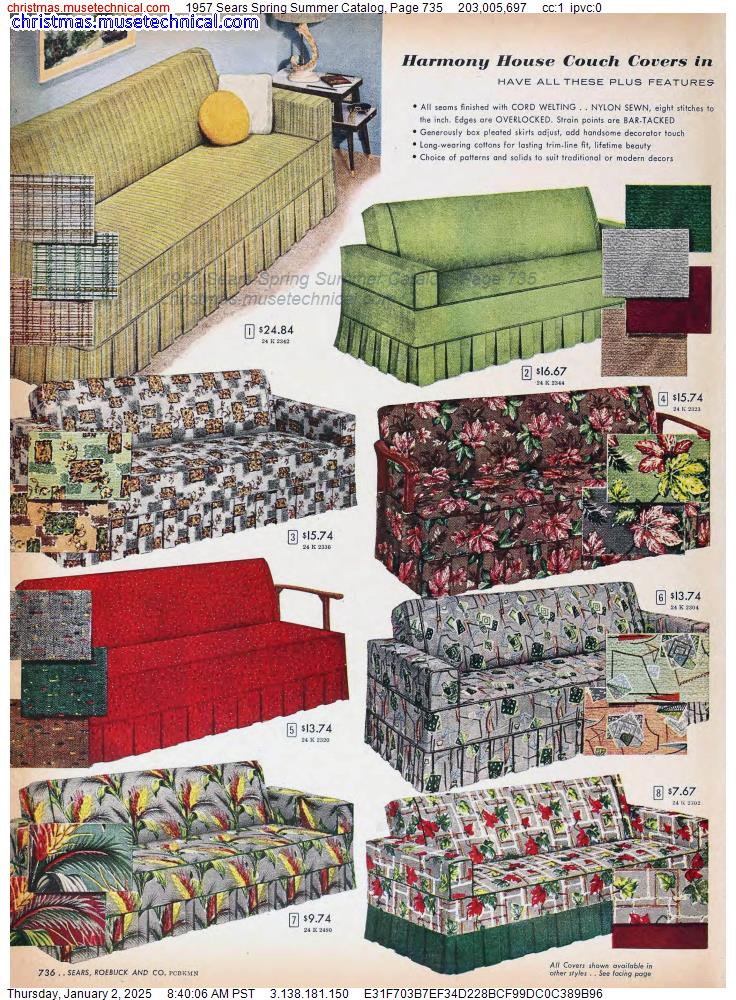 1957 Sears Spring Summer Catalog, Page 735