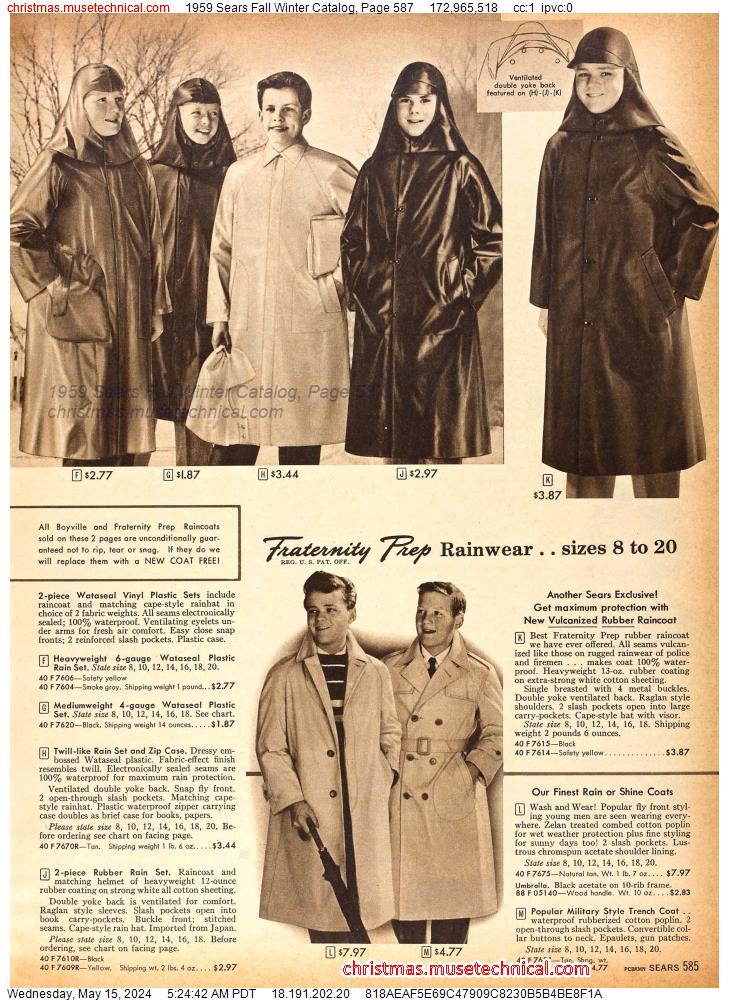1959 Sears Fall Winter Catalog, Page 587