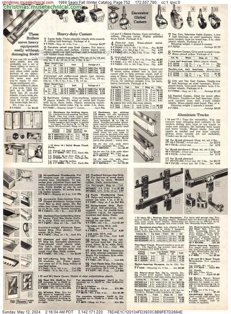 1969 Sears Fall Winter Catalog, Page 752