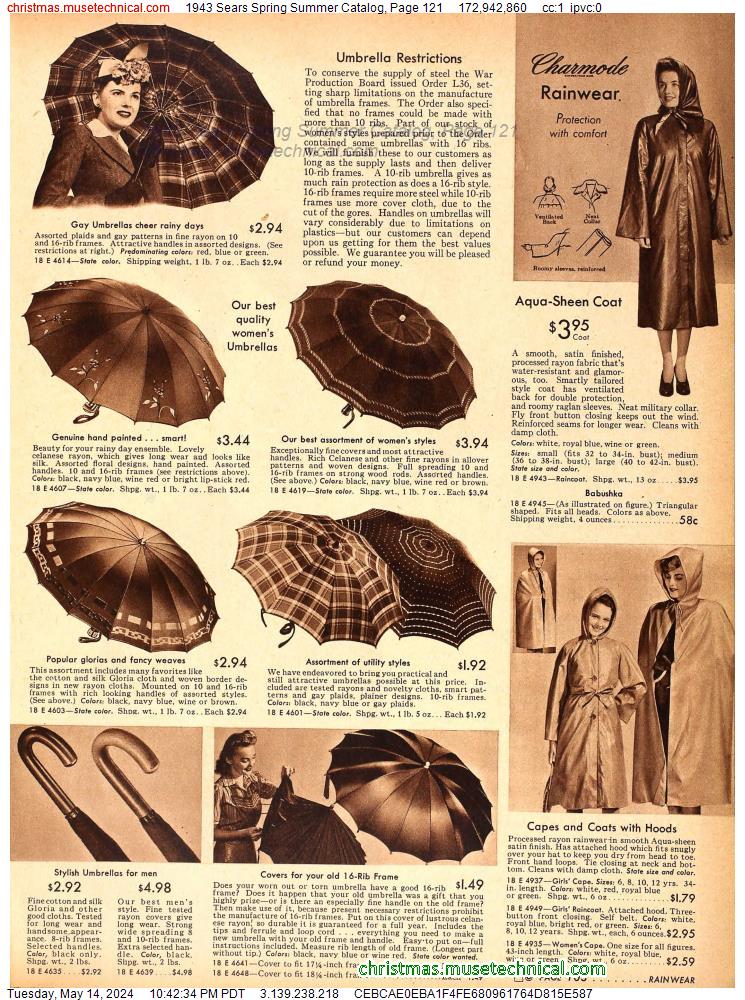 1943 Sears Spring Summer Catalog, Page 121